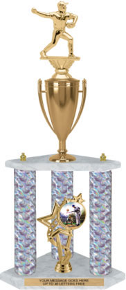 FREE Engraving 6 sizes available Column Trophy Multisport Gold Award 