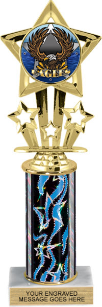 SPORTSMANSHIP star trophy award clear acrylic full color insert 