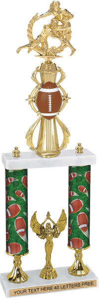 Football Sport Color Riser Two-Post Trophy - Trophy Depot
